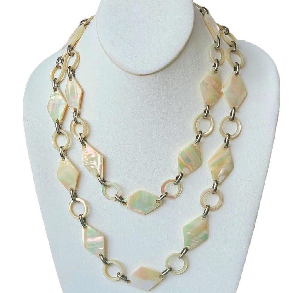 Vintage Mother of Pearl Geometric Belt/Necklace